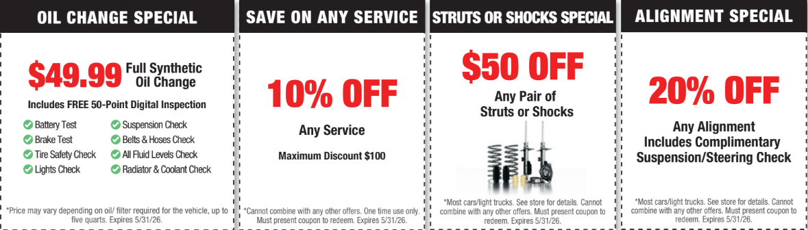 Coupons | Baber Auto Repair Service
