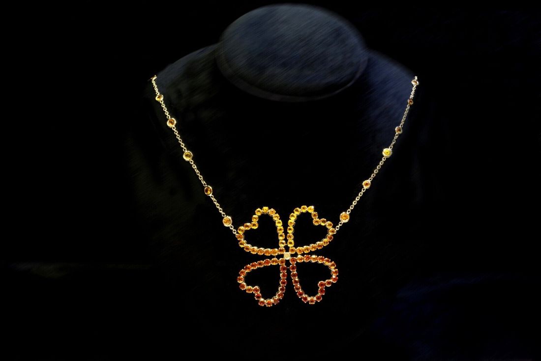 Necklace with four-leaf clover pendant