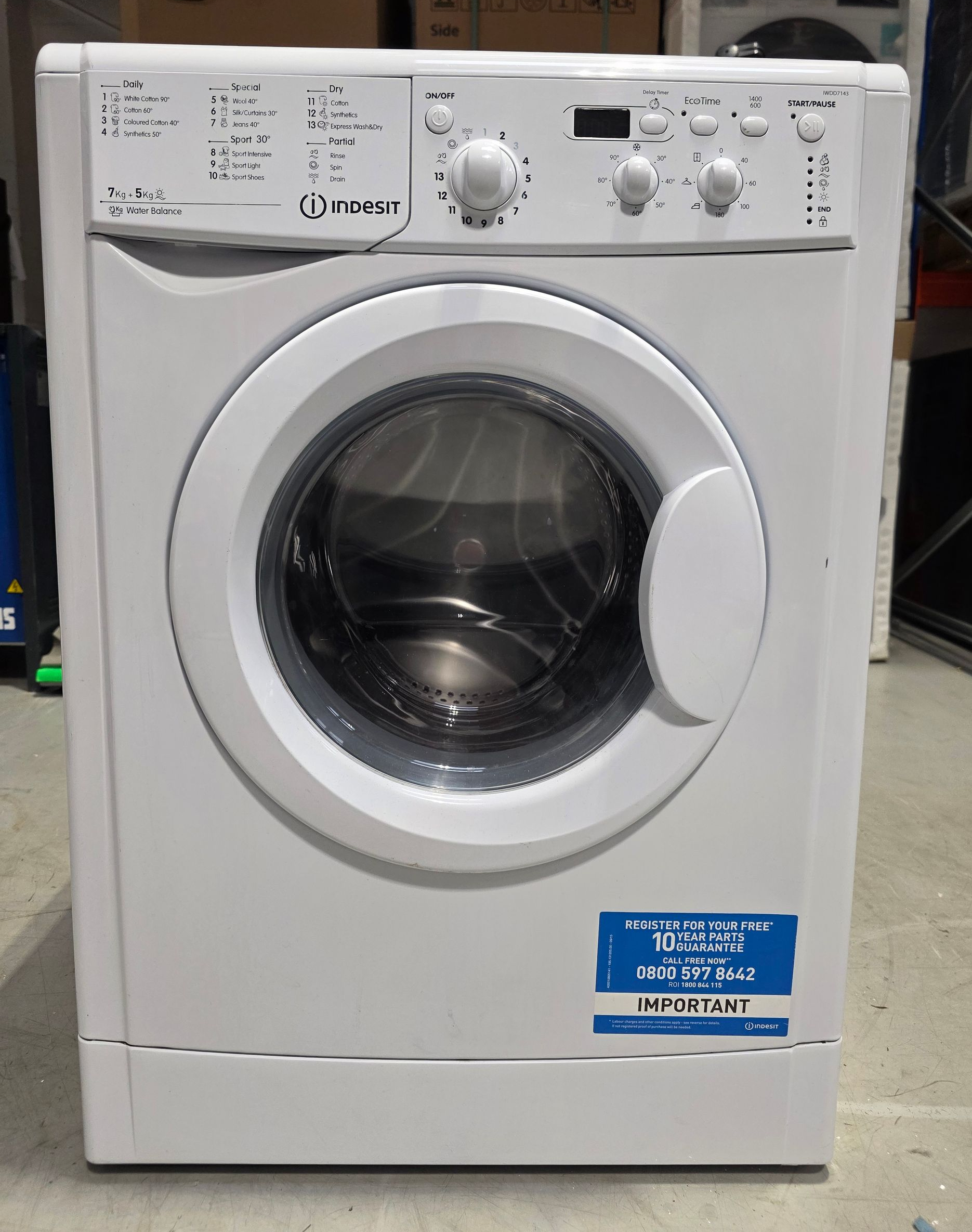 Indesit Washer Dryer 7Kg/5Kg IWDD7143 &pound;225