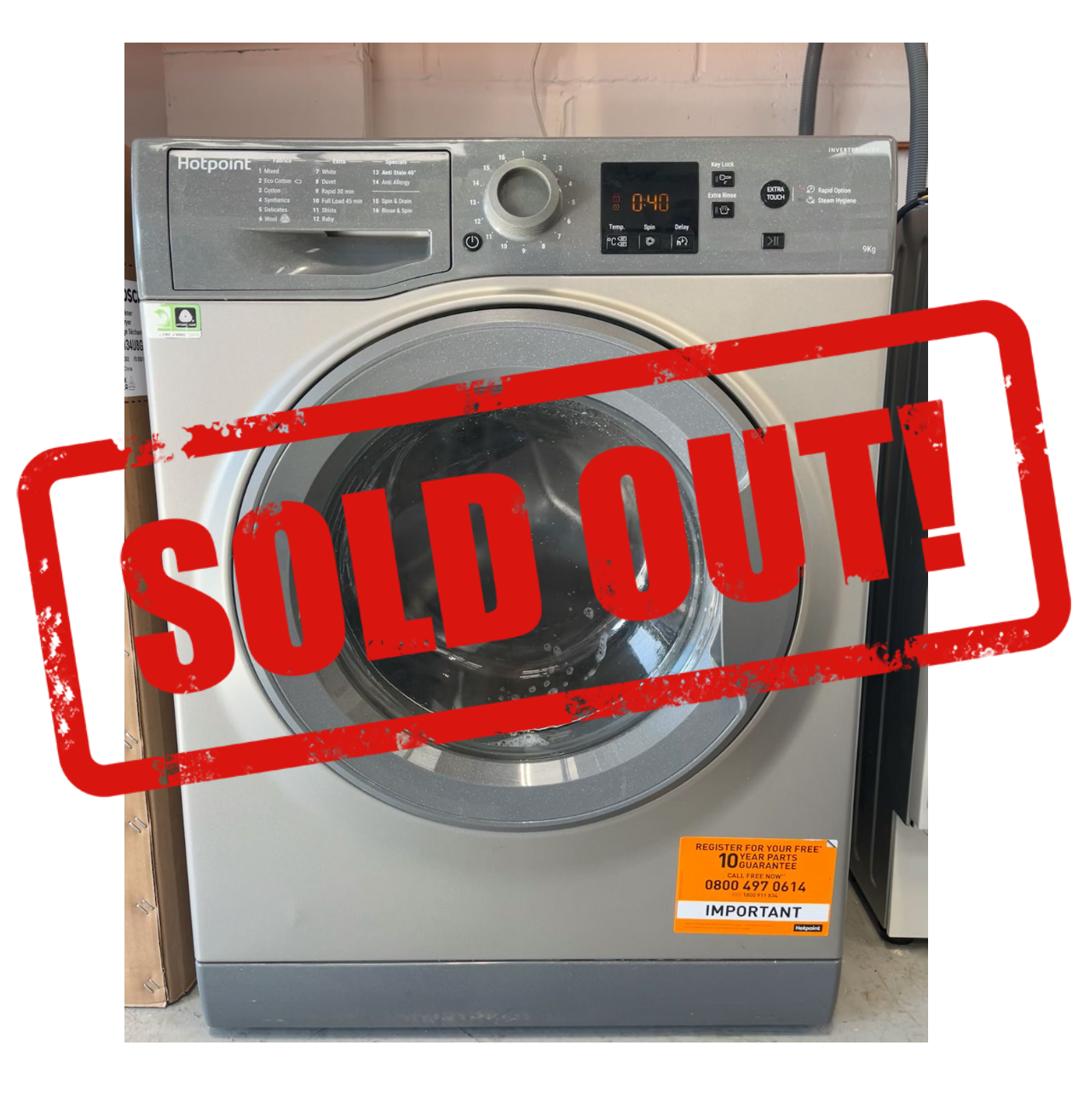 *SOLD* Graphite Hotpoint NSWF943CGG Washing Machine 9kg 1400rpm 