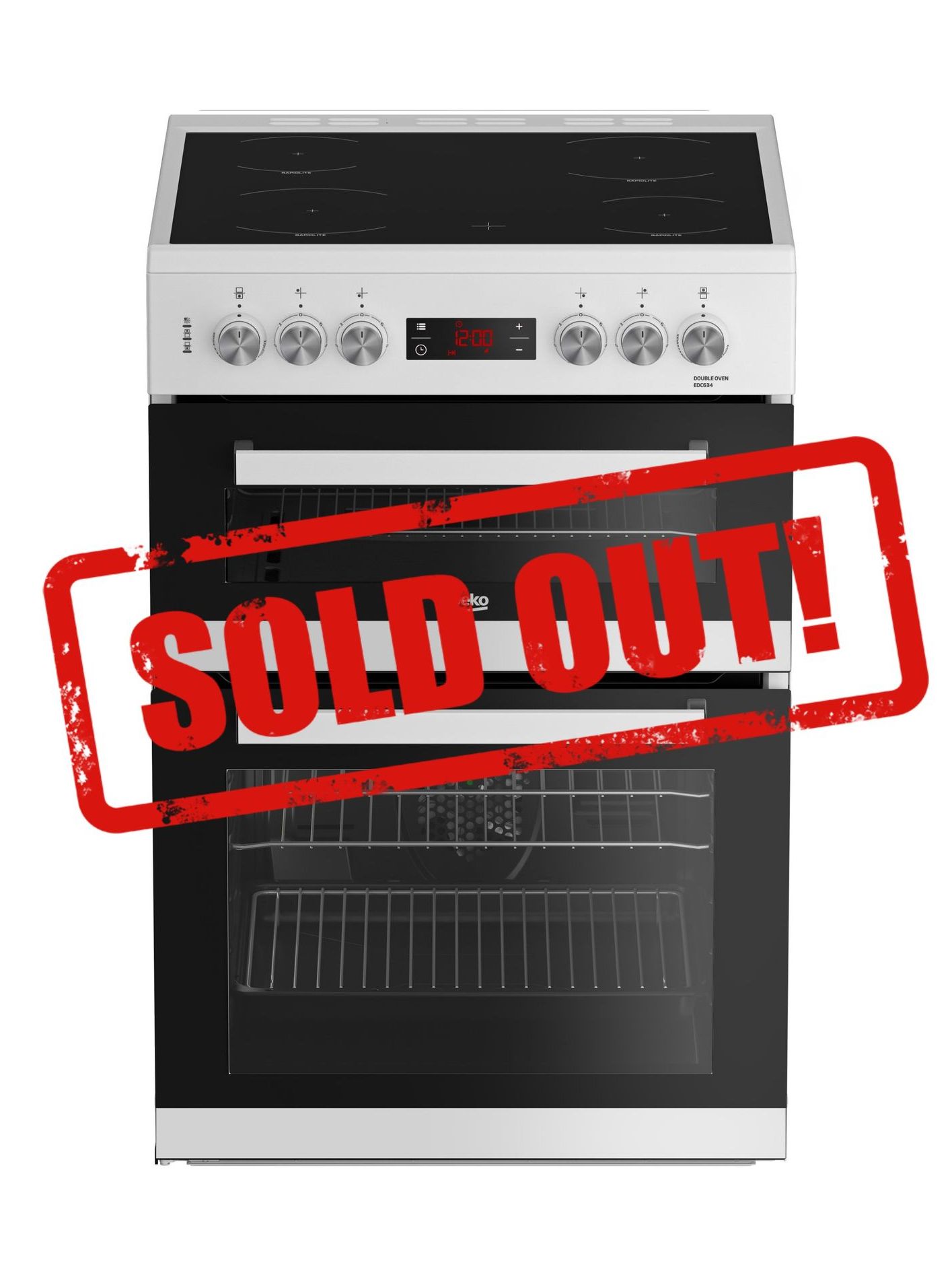 Beko EDC634W Cermaic Top Cooker with Double Oven + Grill 