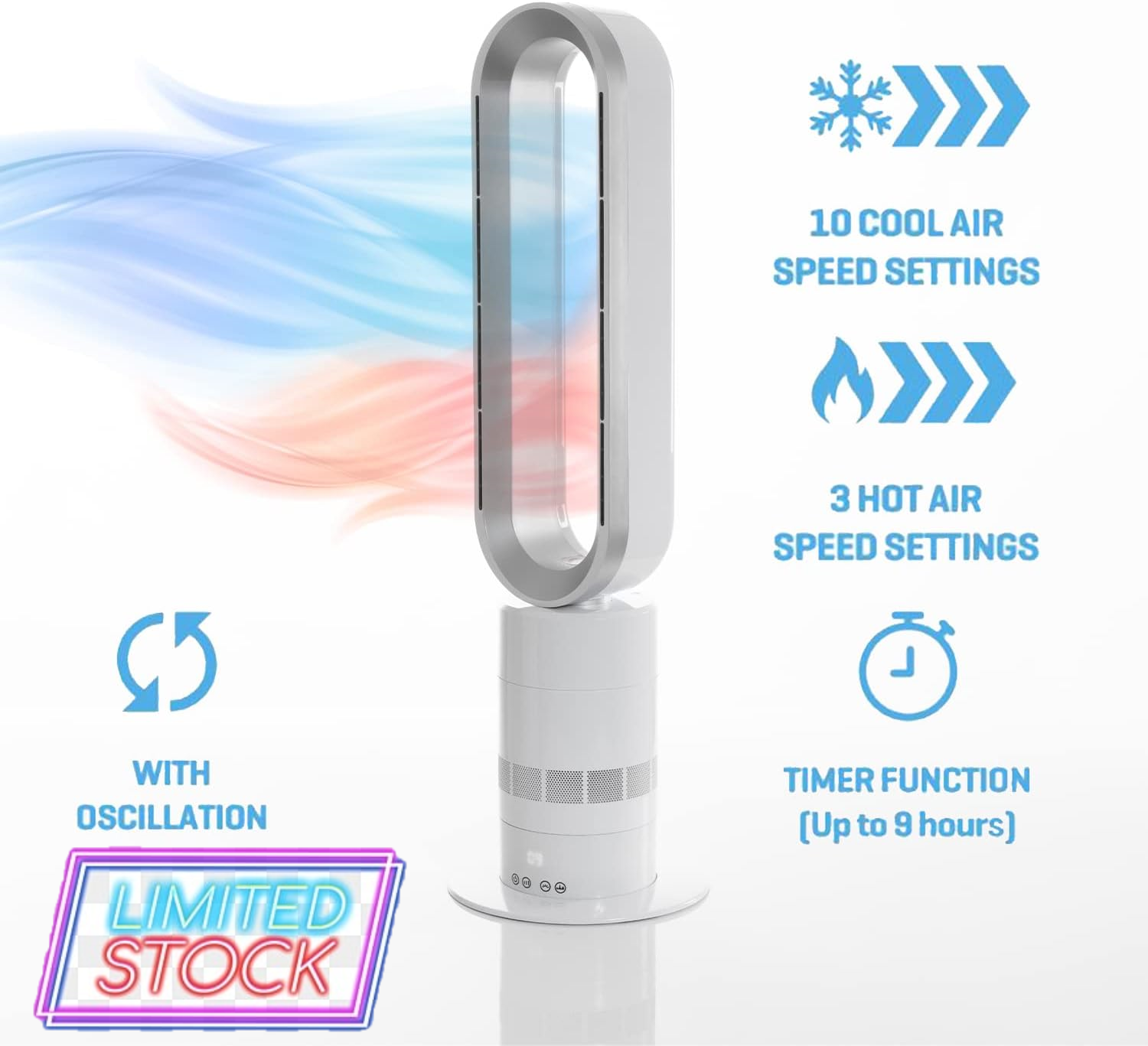 Bladeless Tower Fan & Heater with Remote Control £149.99