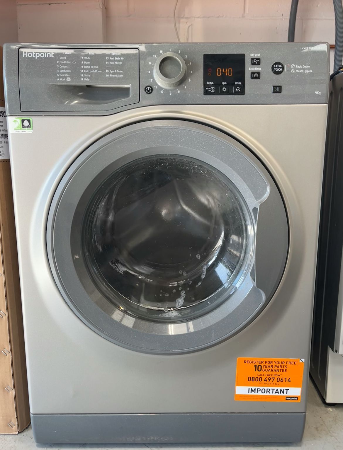 Graphite Hotpoint NSWF943CGG Washing Machine 9kg 1400rpm £140