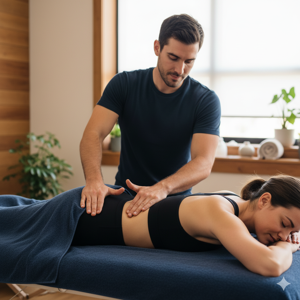 Therapist performing myofascial release instead of massage in Las Vegas