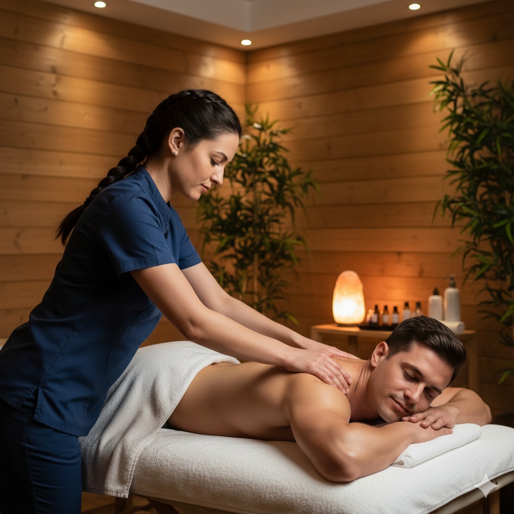 Therapist preparing for Myofascial Release session in Las Vegas for natural pain relief.
