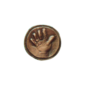 Bronzed baby hand mark