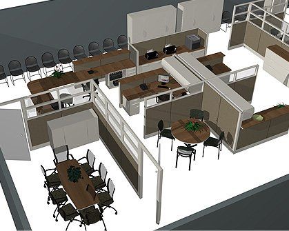 Employees Station Floor Plan — Riverside, CA — TotalPlan Business Interiors Inc