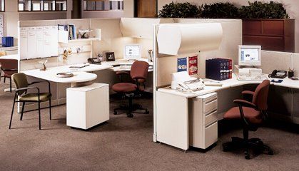 White Office Cubicle — Riverside, CA — TotalPlan Business Interiors Inc