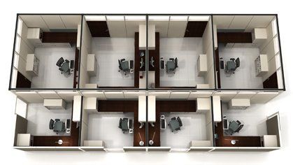 Cubicle Office Floor Plan — Riverside, CA — TotalPlan Business Interiors Inc