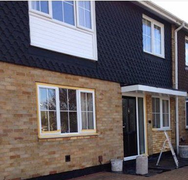 before and after rendered and cladding house Quality Render Specialists Basildon