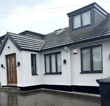 A house which has been rendered by Quality Render Specialists