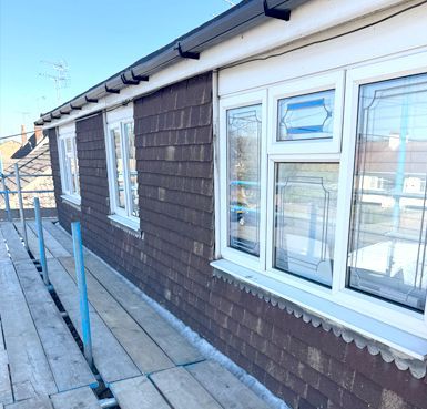 before and after rendered and cladding house Quality Render Specialists Basildon