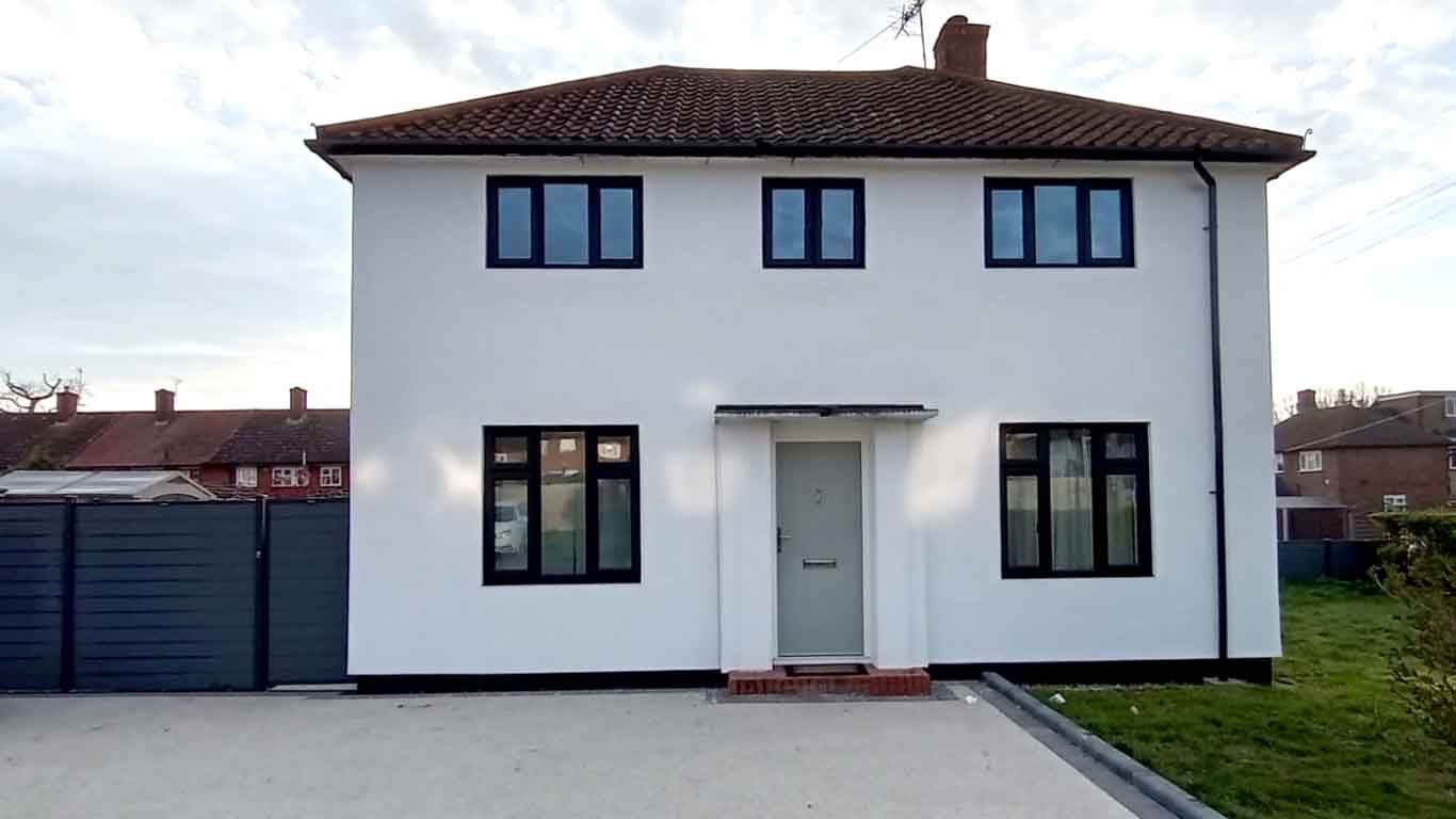 White rendered house