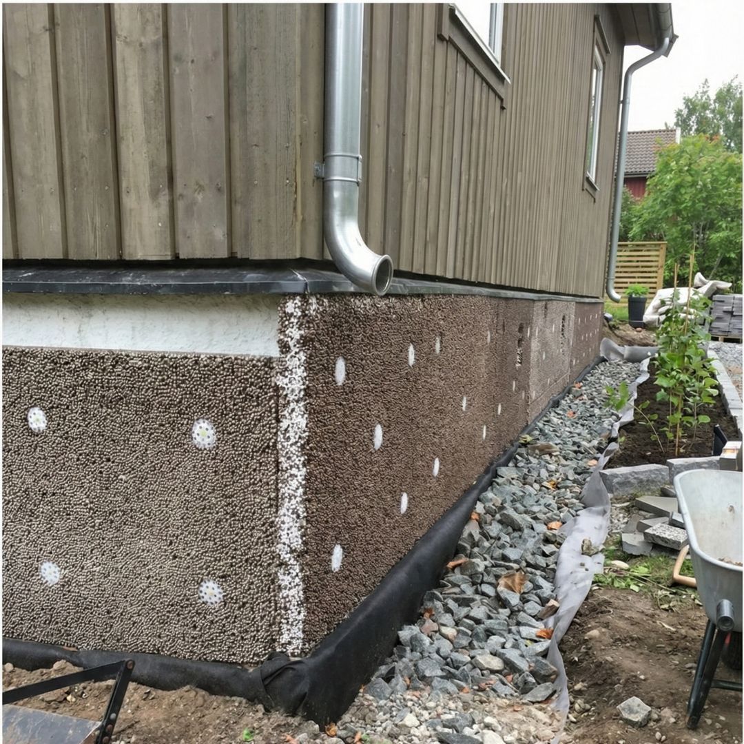 Bilde av dreneringsløsning på hus