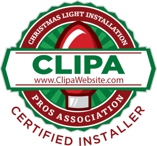 A christmas light installation clipa certified installer logo