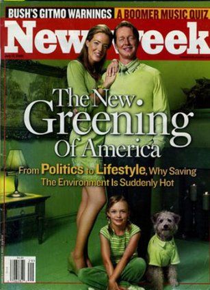 The cover of a magazine titled the new greening of america
