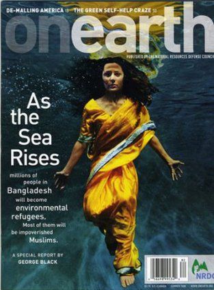 A woman in a yellow dress is on the cover of a oneearth magazine