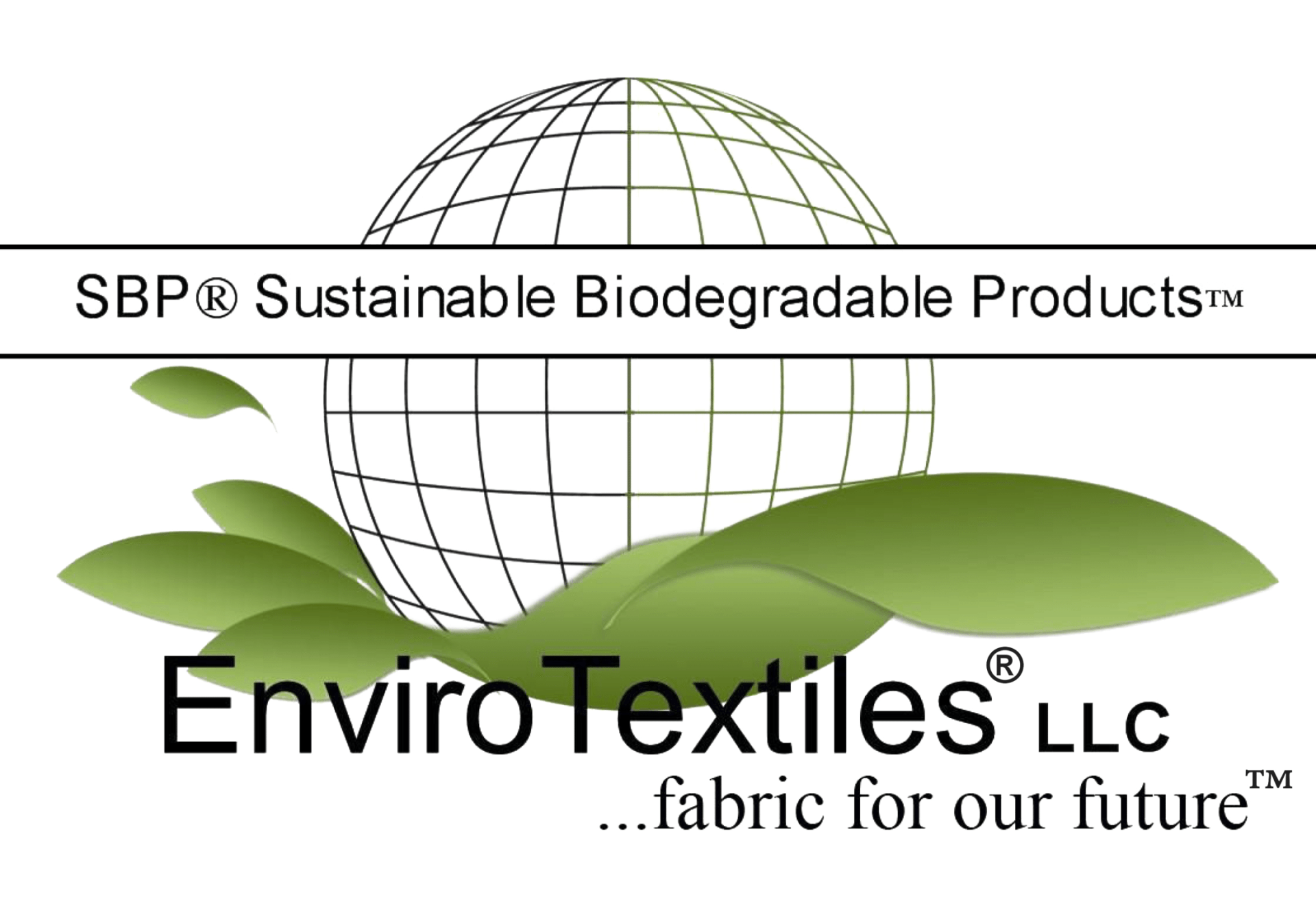 A logo for enviro textiles llc fabric for our future