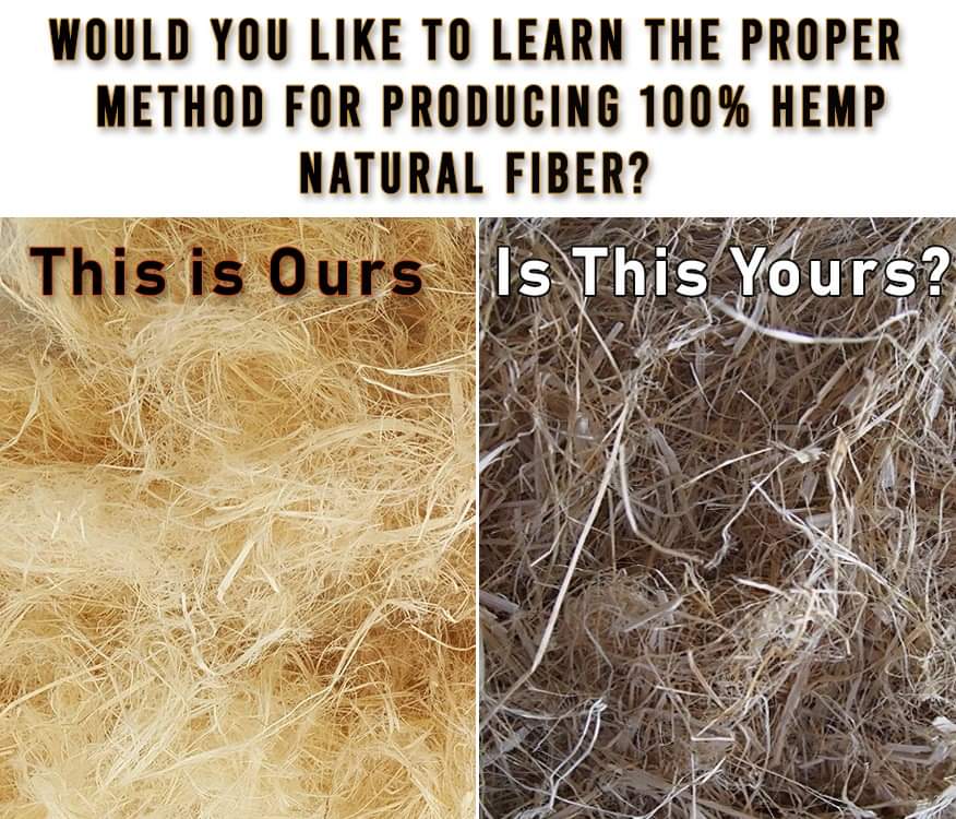 Would you like to learn the proper method for producing 100 % hemp natural fiber