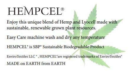 Hempcel is a unique blend of hemp and lyocell made with sustainable renewable grown plant resources.