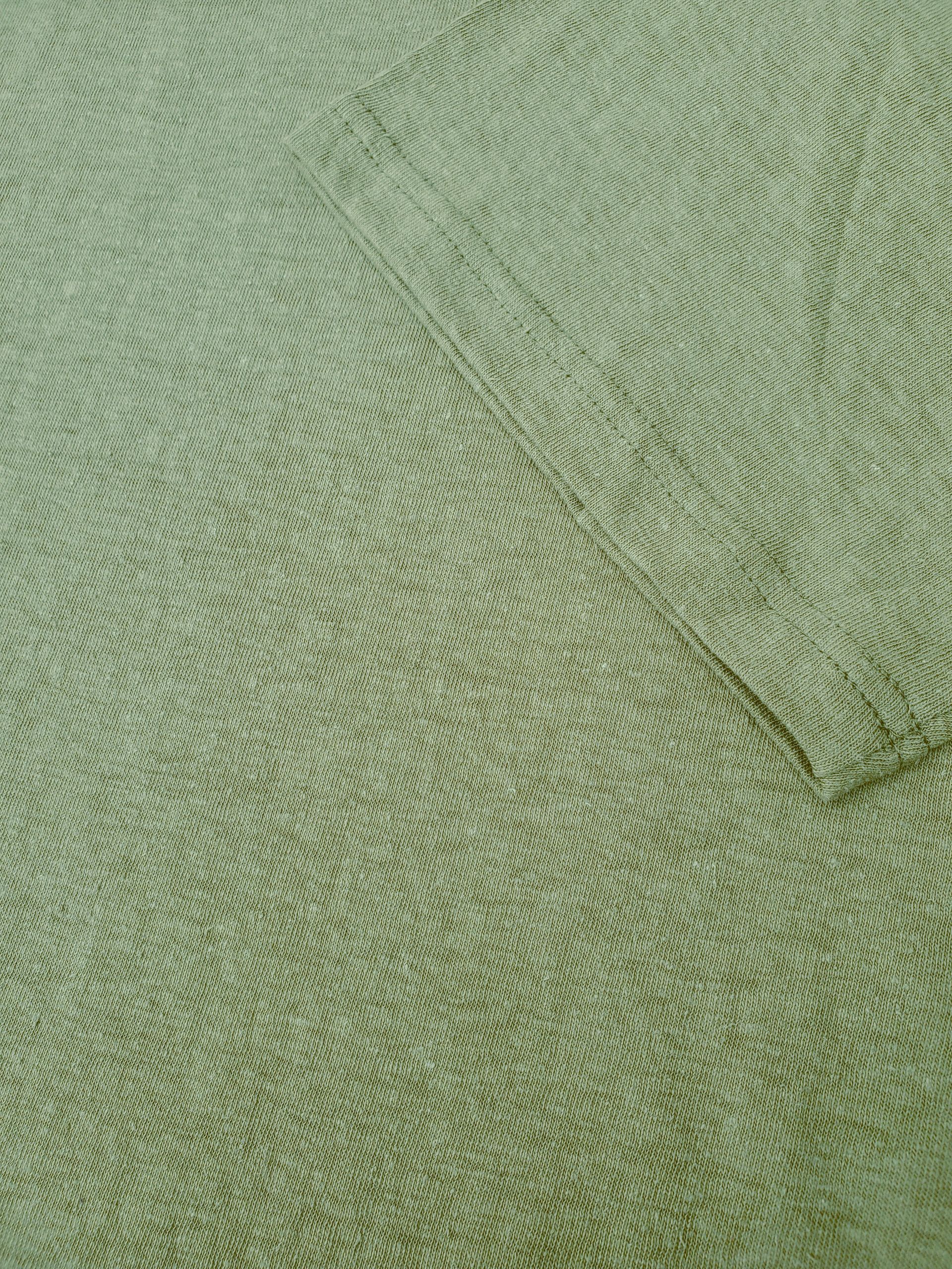 Sage Green close up of hemp jersey knit