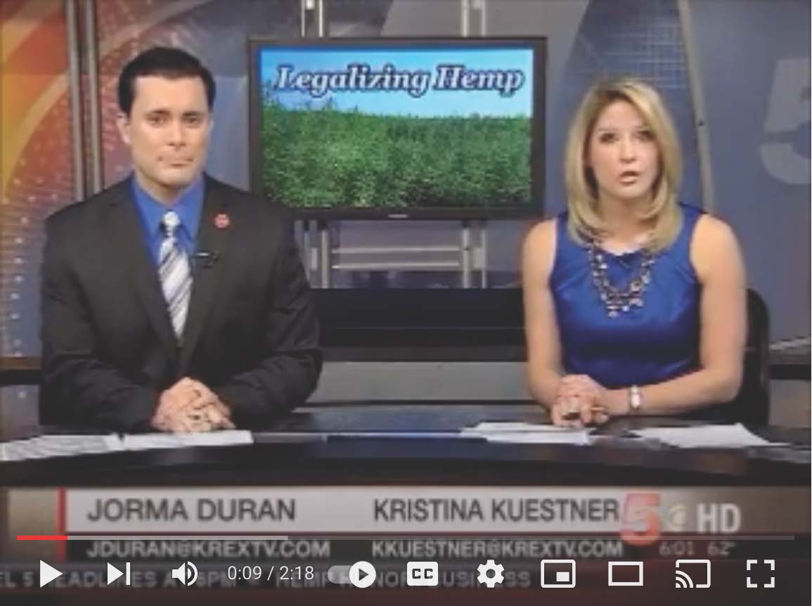 Jorma duran and kristina kuestner are reporting on legalizing hemp