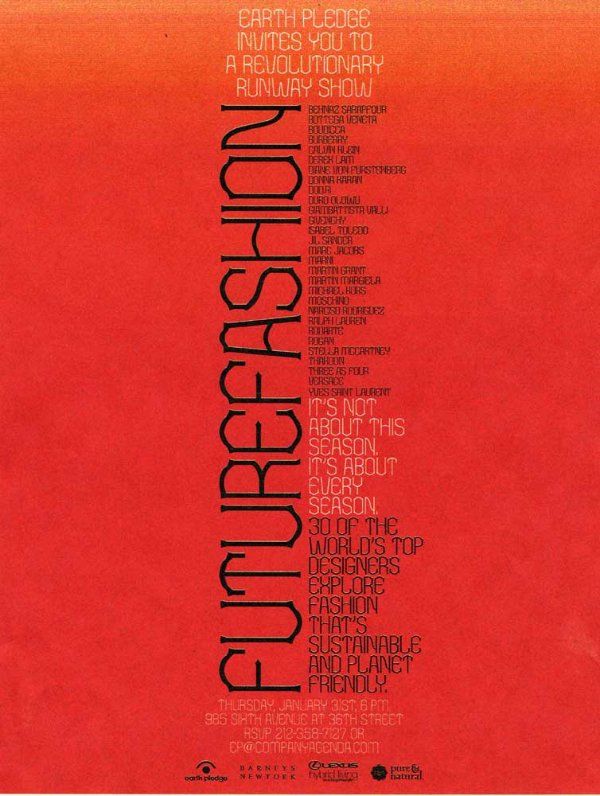 A red and black poster for future fashion