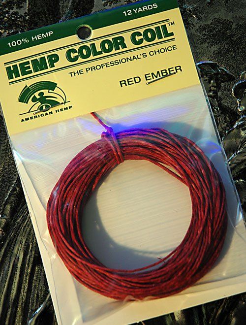 A package of hemp color coil in red ember
