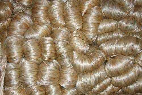 A close up of a pile of yarn on a table.