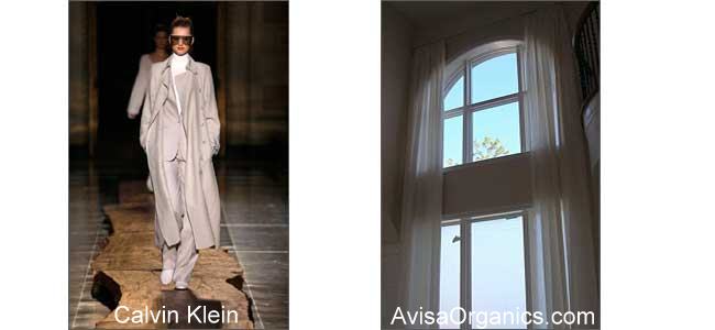 A picture of a calvin klein model and a picture of a window