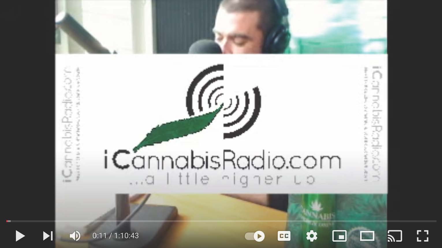 A man is talking into a microphone on icannabisradio.com