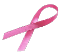 Nastro rosa per la sensibilizzazione sul cancro al seno su sfondo bianco