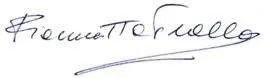 Firma autografa in inchiostro scuro con una lunga sottolineatura