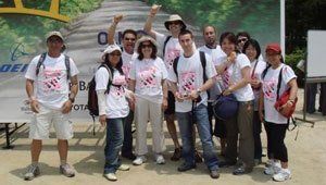 Volunteers wearing 2008 Chubu Walkathon T-Shirts