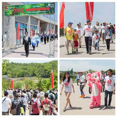 Participants walking the course at Chubu Walkathon