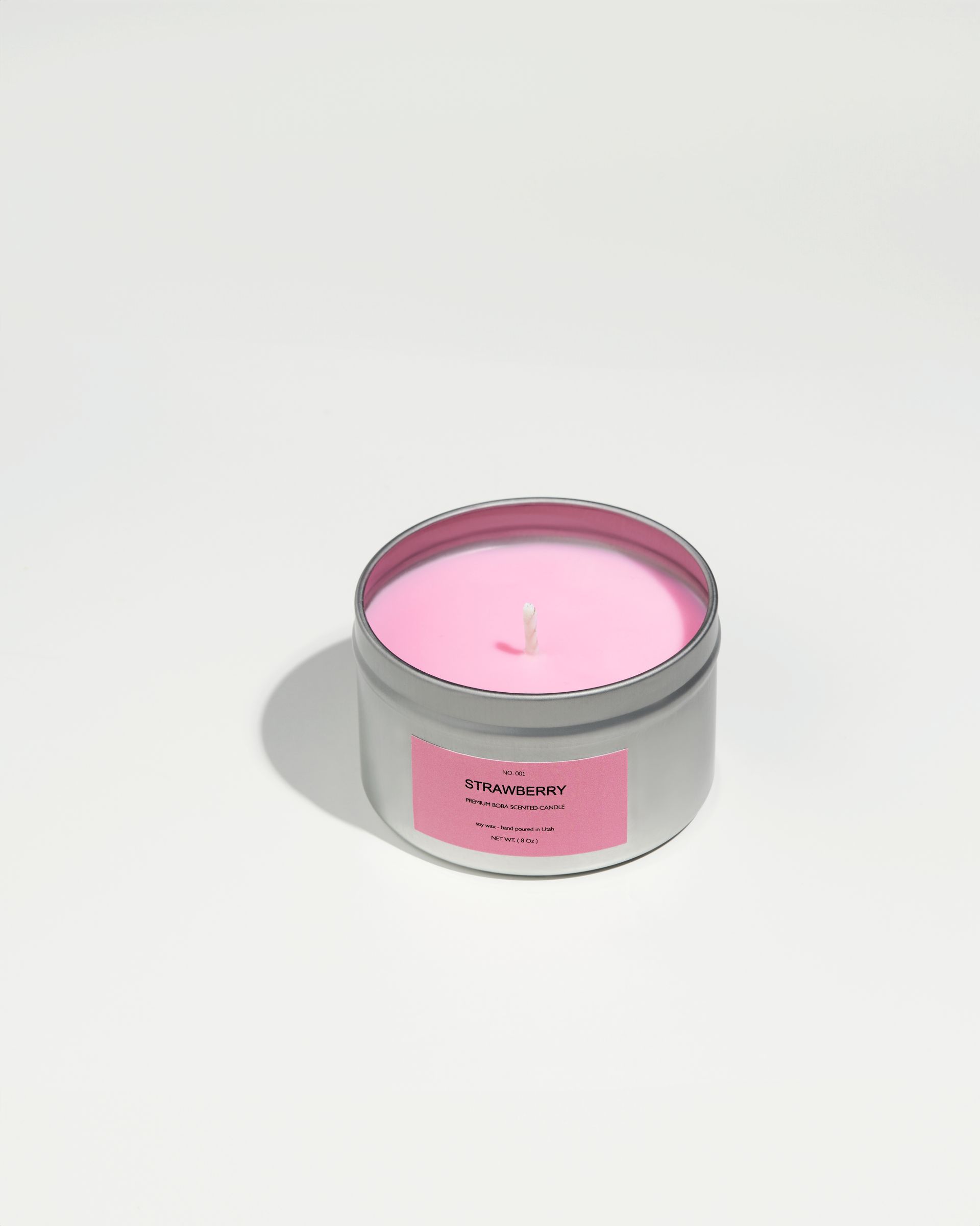 Strawberry scented BobaLuv candle