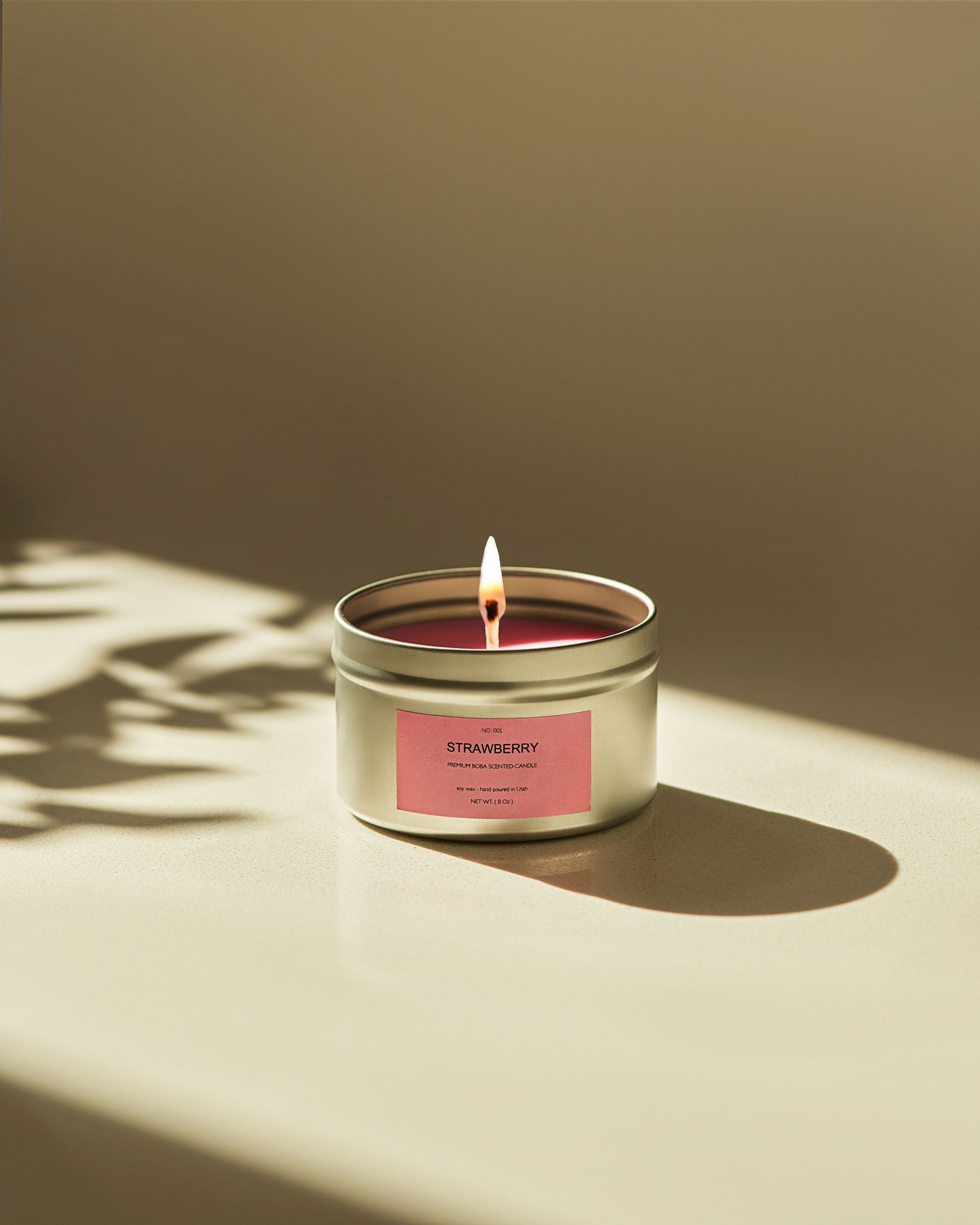 Strawberry scented BobaLuv candle