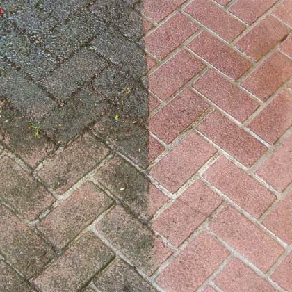 A clean driveway with no weeds