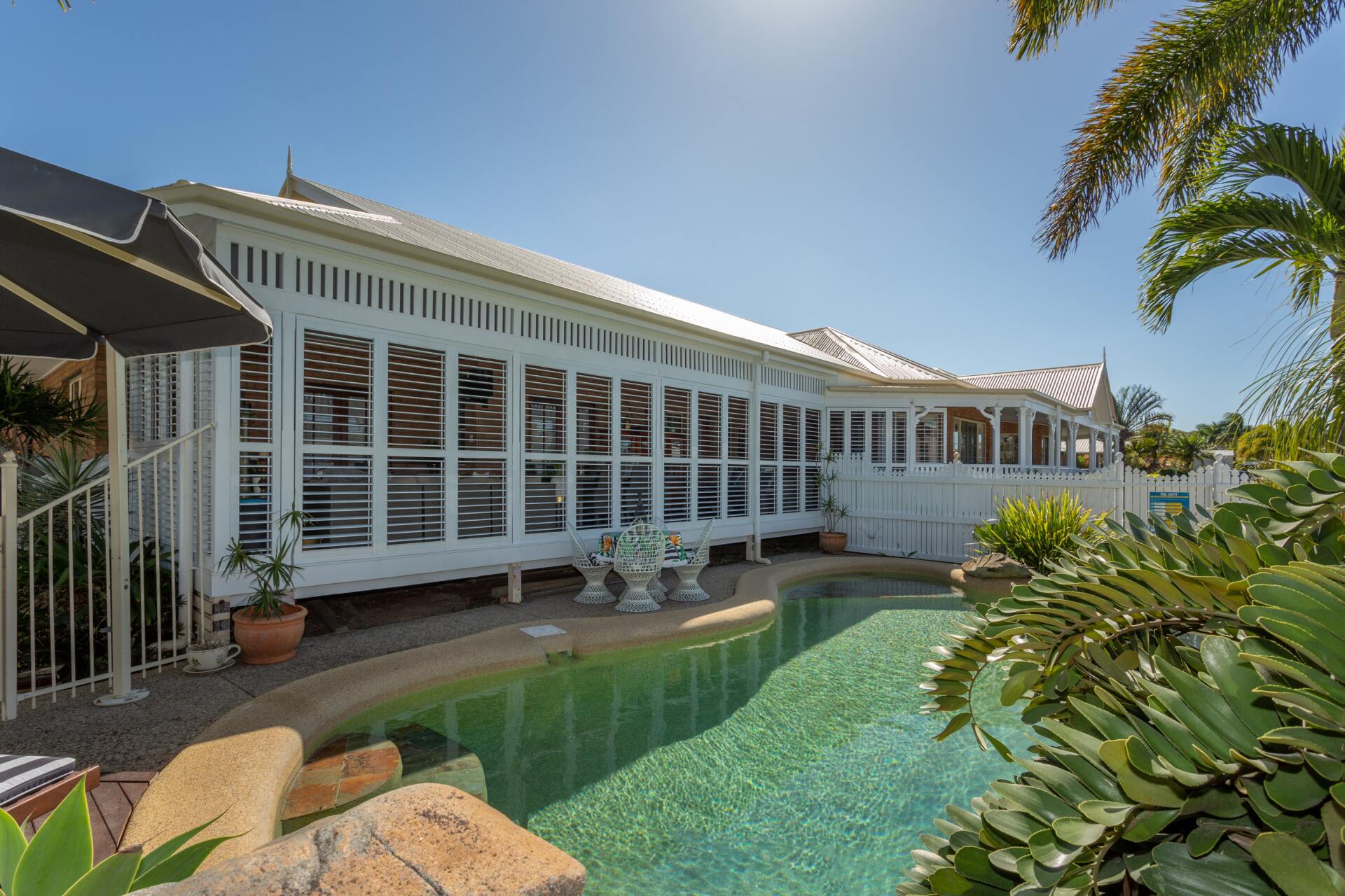 external aluminium shutters near pool area 1