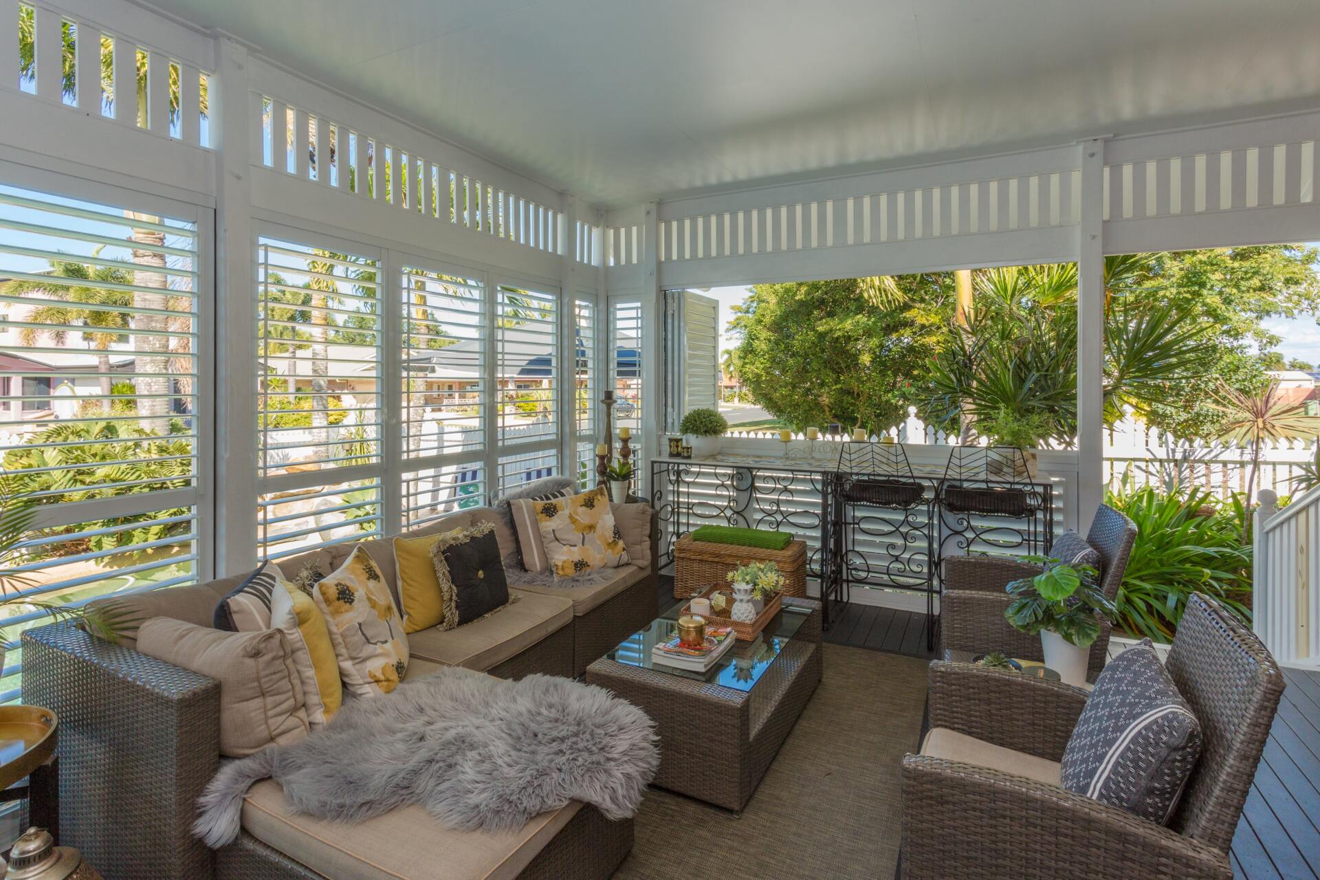 external aluminium shutters on enclosed patio 1