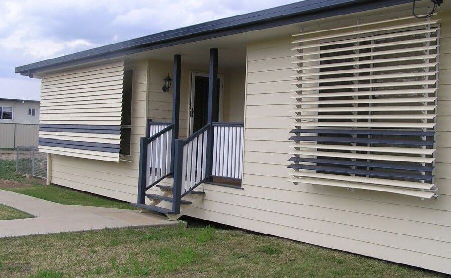 White Awnings In A Modern House