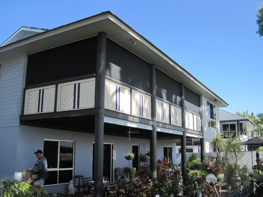 Ziptrak awnings second story balcony— Fabric Awnings in Mackay