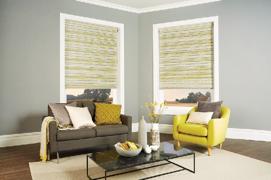 Cream & Green Roller Blinds | Blinds in Mackay