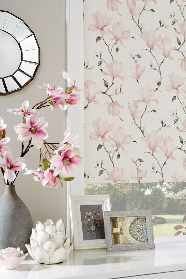 Pink Flowers Designed Roller Blind | Roller Blinds in Mackay