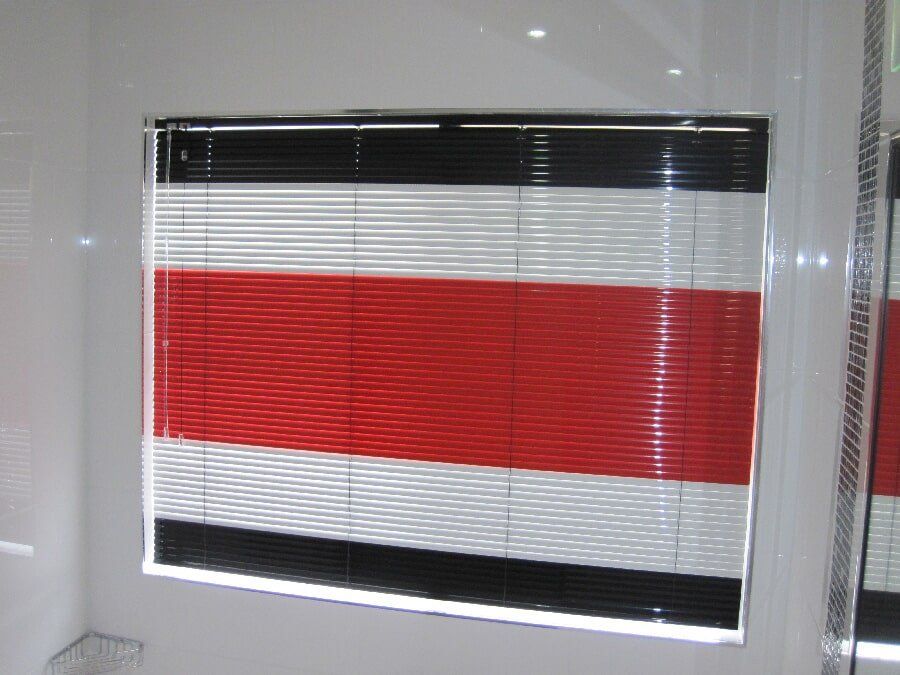 Venetian Blind with White, Red & Black Combinations | Venetian Blinds in Mackay