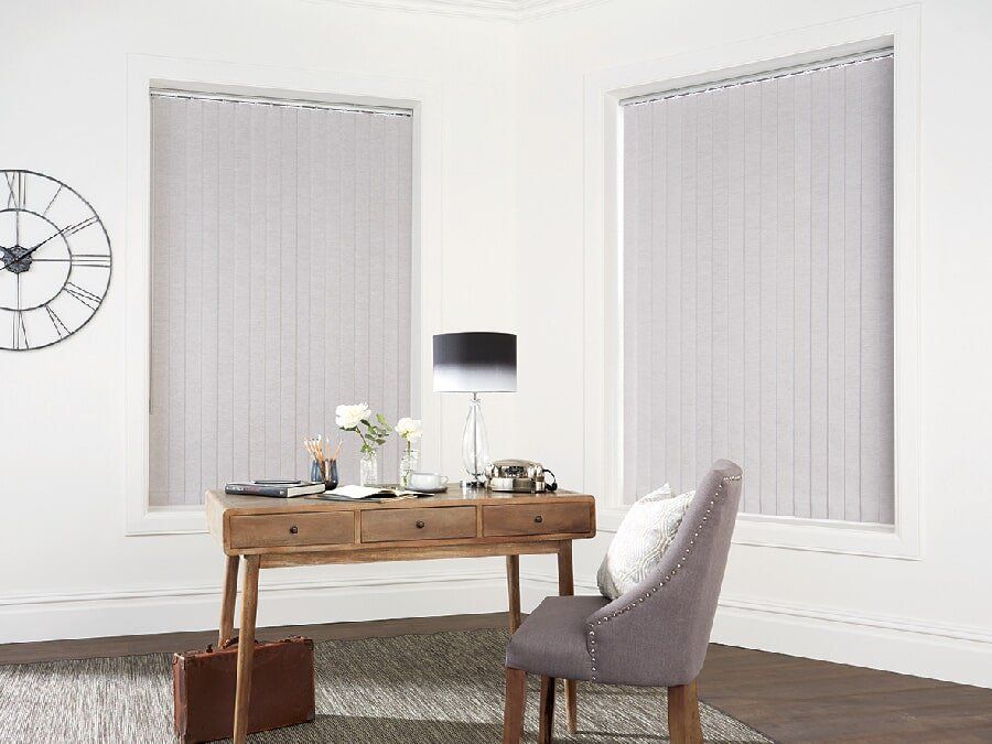 Multiple Windows with Vertical Blinds in a Office Room | Blinds in Mackay