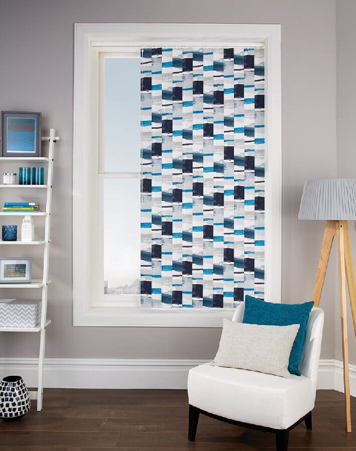 Blue, Black & White Tiles Themed Vertical Blinds | Blinds in Mackay