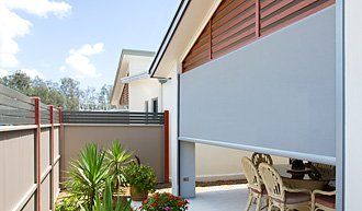 Straight Drop (Multi Stop) keeping the elements out — Fabric Awnings in Mackay