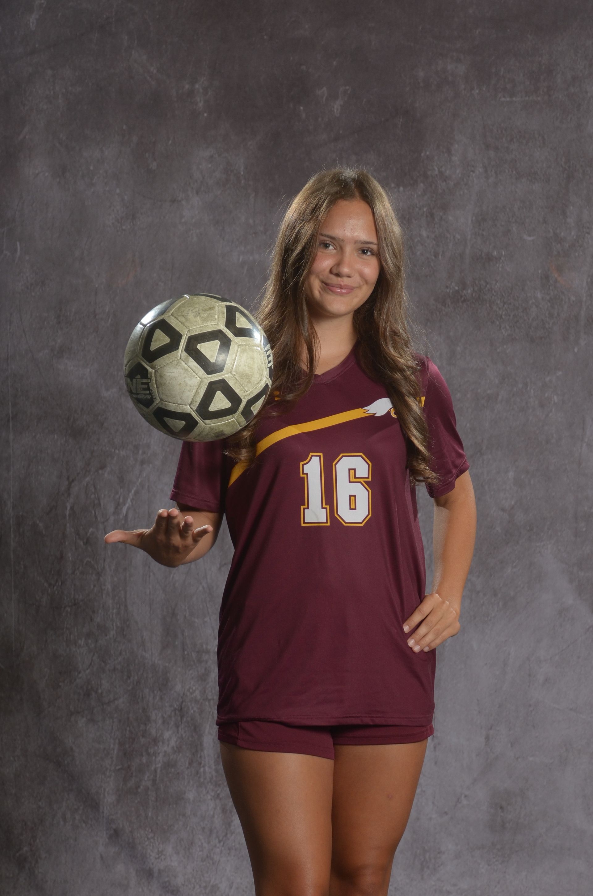 Eagle head logo, maroon feathers and yellow beak, facing right.