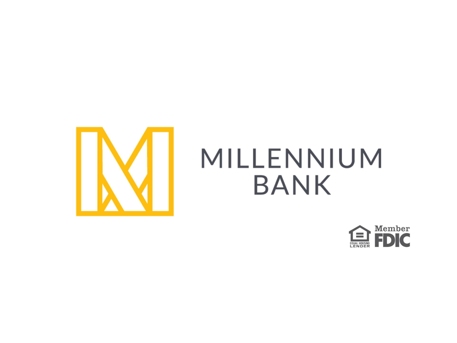 Millennium Bank logo: gold